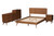 Baxton Studio Demeter Mid-Century Modern Walnut Brown Finished Wood Full Size 4-Piece Bedroom Set Demeter-Ash Walnut-Full 4PC Bedroom Set By Wholesale Interiors