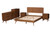 Baxton Studio Demeter Mid-Century Modern Walnut Brown Finished Wood King Size 5-Piece Bedroom Set Demeter-Ash Walnut-King 5PC Bedroom Set By Wholesale Interiors