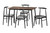 Baxton Arnold Industrial Grey Fabric And Metal Dining Set - SKU146855