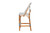 Bali & Pari Genica Classic French Two-Tone Black And White Weaving And Natural Rattan Bar Stool DC613-Rattan-Black/White-BS No Arm By Wholesale Interiors