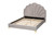 Acosta Grey Velvet Seashell-Headboard Queen Platform Bed - SKU147062