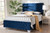 Baxton Studio Emlyn Glam And Luxe Navy Blue Velvet Fabric Queen Size Panel Bed Emlyn Navy Blue Queen By Wholesale Interiors