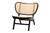 Bali & Pari Brisbane Bohemian Black Mahogany Wood And Woven Rattan Accent Chair Brisbane-Natural Rattan/Black Wood-CC By Wholesale Interiors