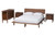 Baxton Studio Alyssa Japandi Walnut Brown Wood King Size 4-Piece Bedroom Set SW8598-Walnut-4PC King Bedroom set By Wholesale Interiors