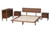 Baxton Studio Alyssa Japandi Walnut Brown Wood King Size 4-Piece Bedroom Set SW8598-Walnut-4PC King Bedroom set By Wholesale Interiors