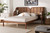 Baxton Studio Cascadia Mid Century Modern Walnut Brown Wood King Size Wingback Platform Bed Mg0225 Walnut King By Wholesale Interiors