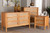 Baxton Studio Jenn Golden Brown Wood Japandi 3 Piece Storage Set With Distressed Finished Rattan Adalyn Distressed Nt Oak 3Pc Storage Set By Wholesale Interiors