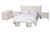 Baxton Studio Laria Modern White Teddy-Bear Fabric Queen Size 5-Piece Bedroom Set BBT61176 A1-White-Queen 5PC Bedroom Set By Wholesale Interiors
