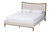 Baxton Studio Nikolai Mid-Century Channel Tufted Beige Fabric And Wenge Brown Wood 5-Piece Queen Bedroom Set MG0226-Beige/Wenge-Queen 5PC Bedroom Set By Wholesale Interiors