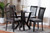 Baxton Studio Marian Modern Grey Fabric And Dark Brown Finished Wood 5 Piece Dining Set Gwen Grey Dark Brown 5Pc Dining Set By Wholesale Interiors