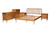 Baxton Studio Lucera Mid-Century Oak Brown Queen Size 5-Piece Bobbin Bedroom Set MG0110-4-NT Oak-Queen 5PC Bedroom Set By Wholesale Interiors