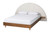 Baxton Studio Bernice Japandi Cream Boucle And Walnut Brown Wood Queen Bed BBT61266-Cream/Walnut-Queen By Wholesale Interiors