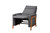 Baxton Studio Halstein Mid-Century Modern Grey Fabric And Walnut Brown Finished Wood Lounge Chair 1706-Gray By Wholesale Interiors
