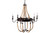 Cassi Hemp And Dark Bronze Metal 6 Light Chandelier - SKU147645