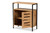 Baxton Studio Vander Modern And Contemporary Oak Brown Finished Wood And Black Metal 2-Door Shoe Cabinet MP007-Wotan Oak-Shoe Cabinet By Wholesale Interiors