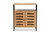 Baxton Studio Vander Modern And Contemporary Oak Brown Finished Wood And Black Metal 2-Door Shoe Cabinet MP007-Wotan Oak-Shoe Cabinet By Wholesale Interiors