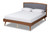 Ratana Grey Upholstered And Walnut Wood Full Size Platform Bed - SKU147948