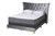 Baxton Studio Easton Contemporary Glam And Luxe Grey Velvet And Gold Metal Queen Size Panel Bed Easton-Grey Velvet-Queen By Wholesale Interiors