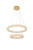 Elegant Lighting Bowen Hang D24 D16 Led 56W Dim 3Cct Satin Gold 3800G24Sg
