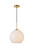Living District Baxter 1 Light Brass Pendant With Frosted White Glass Ld2225Br