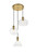 Living District Destry 3 Lights Brass Pendant With Clear Glass Ld2247Br