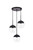 Living District Eclipse 3 Lights Black Pendant With Clear Glass Ld6069Bk