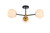 Living District Briggs 26 Inch Flush Mount In Black And Brass With White Shade Ld649F26Brk