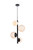 Living District Wells 18 Inch Pendant In Black With White Shade Ld655D18Bk