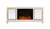 Elegant Decor Reflexion 60 In Mirrored Tv Stand With Wood Fireplace In Gold Mf701G F1