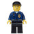 Lego Police World City Patrolman Dark Blue Shirt With Badge And Radio Black Legs Black Cap Wc004