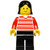 Lego Horizontal Lines Red Red Arms Black Legs Black Female Hair Hor005