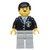 Lego Police Suit With Sheriff Star Light Gray Legs Black Male Hair Cop035