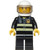 Lego Fire Reflective Stripes Black Legs White Standard Helmet Trans Black Visor Smirk Stubble Beard And Moustache Cty166