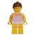 Lego Red Dots On Pink Shirt Yellow Legs Brown Ponytail Hair Par011