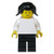 Lego Plain White Torso With White Arms Black Legs Black Pigtails Hair Pln019