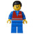 Lego Red Vest And Zipper Blue Legs Black Male Hair Trn072