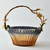Amber Blossom Glass Basket With Sculpted Floral Handle 12030510 By AFD