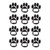 Ashley Die-Cut Magnetic Black Paw Prints, 12 Pieces ASH10104