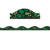 Ashley Magnetic Scallop Border, Greenery On Black, 12 Feet ASH11431