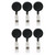 Sicurix Standard Round Id Badge Reel With Belt Clip, Black, Pack Of 6 BAU68824-6