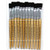 Charles Flat Tip Easel Paint Brushes, Short Stubby Handle, 0.50 Inch, Natural Handles, Black Bristles, 12/Pack CHL73150