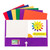 C-Line 2-Pocket Laminated Paper Folder With 3-Hole Punch, Assorted Primary Colors, Pack Of 50 CLI06400DS
