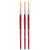 Princeton Velvetouch Round Brush, Synthetic Bristles, Short Handle Mixed Media Paintbrush, Scarlet, Size 6, Pack Of 3 PBXP3950R6-3