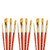 Princeton Realvalue Brush Set, Gold Taklon Bristles, Short Handle Mixed Media Paintbrush, Red, 4 Per Set, 3 Sets PBXPR9123-3