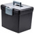Storex Portable File Box With Xl Storage Lid, Black STX61504B03C