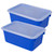 Storex Small Cubby Bin, With Cover, Classroom Blue, Pack Of 2 STX62408U06C-2