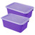 Storex Small Cubby Bin, With Cover, Classroom Purple, Pack Of 2 STX62411U06C-2