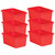 Teacher Red Small Plastic Storage Bin, Pack Of 6 TCR20385-6
