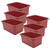 Teacher Small Plastic Storage Bin, Deep Rose, Pack Of 6 TCR20981-6