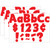 Teacher Red Funtastic 4" Letters Combo Pack, 208 Per Pack, 3 Packs TCR5821-3
